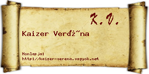 Kaizer Veréna névjegykártya